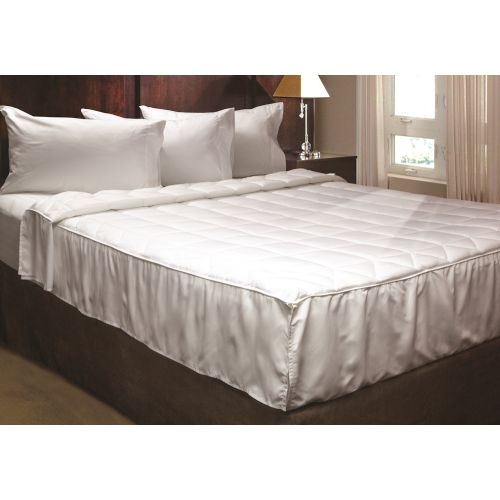 Advantiva II Microfiber Quilted Blanket, Notched Corner with Fabric Flaps, King 98x98, White